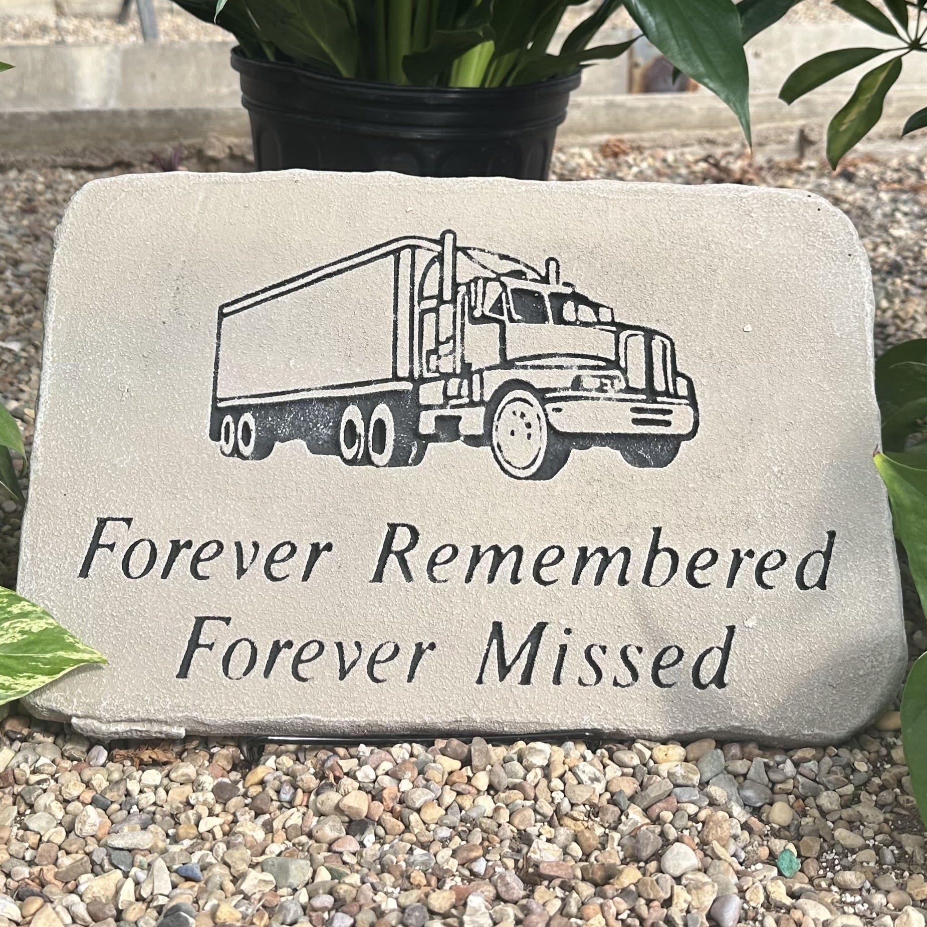 Trucker Forever Remembered Memorial Stone