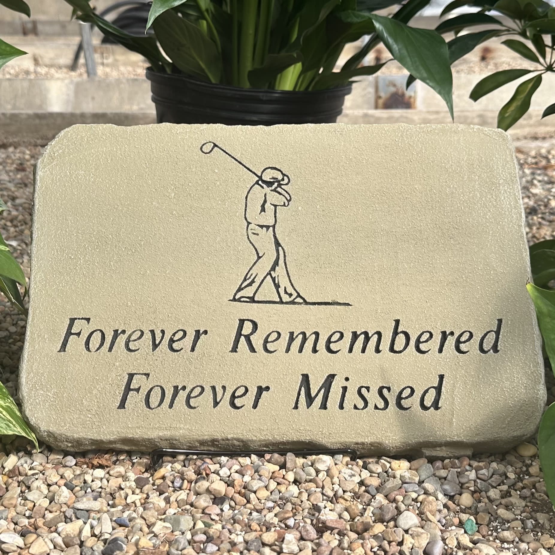 Golfer Forever Remembered Memorial Stone
