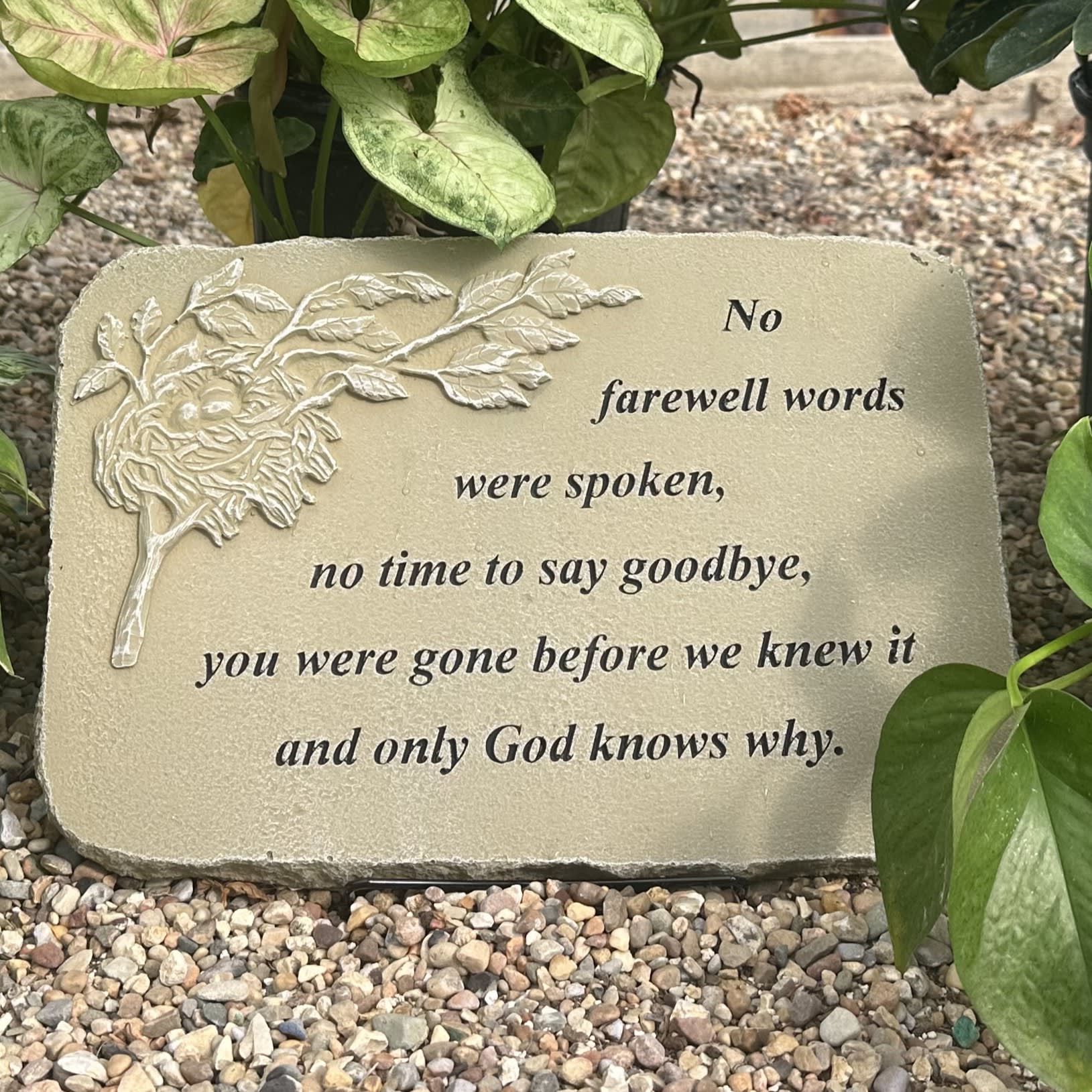 No Farewell Words Memorial Stone