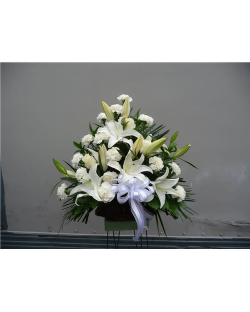 FLOOR WICKER BASKET- ALL WHITE