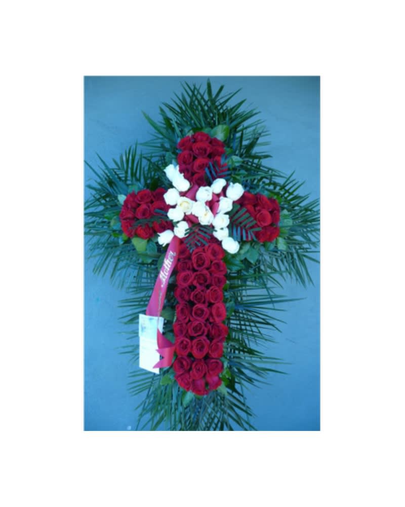 CROSS OF ALL ROSES Flower Bouquet