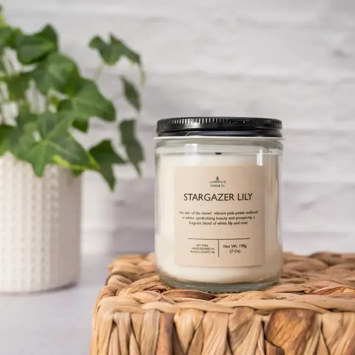 Stargazer Lily Lumberville Soy Candle Flower Bouquet