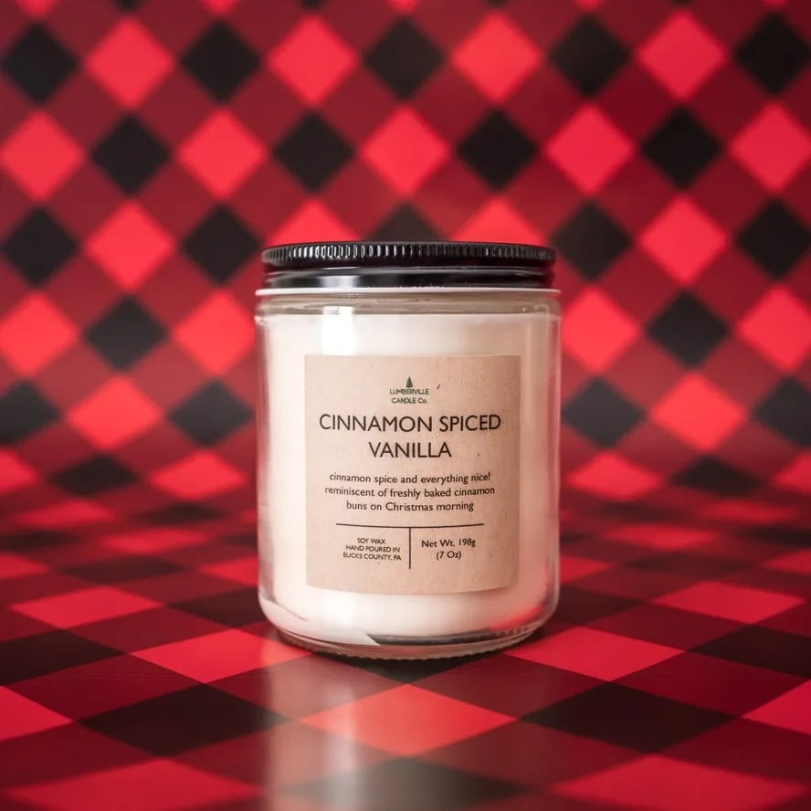 Cinnamon Spiced Vanilla Lumberville Soy Candle Flower Bouquet
