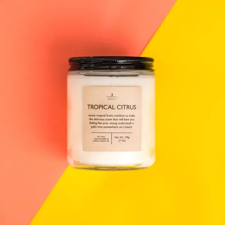 Tropical Citrus Lumberville Soy Candle Flower Bouquet