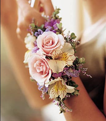 Spray Rose and Wild Flower Wrist Corsage Flower Bouquet