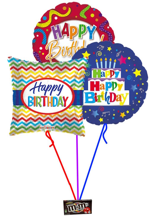 3 Happy Birthday Balloons