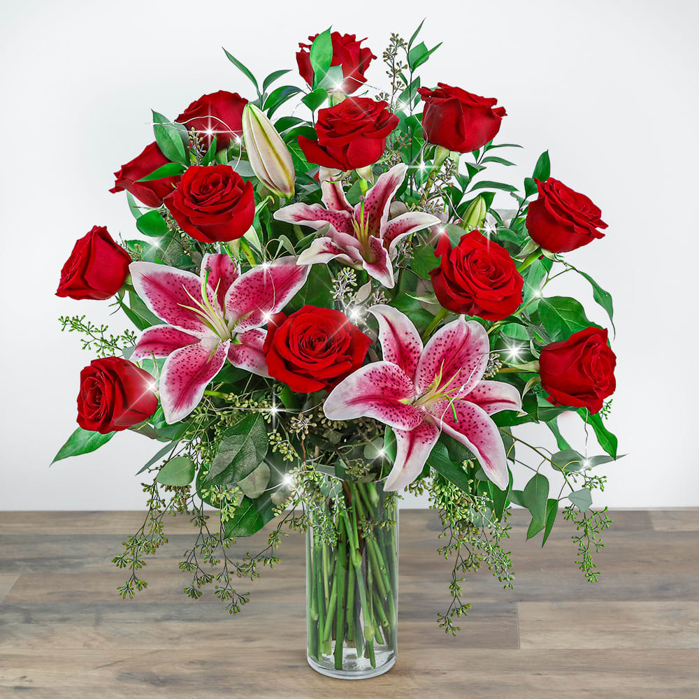 Starlit Love Story with LED Twinkle Lights Flower Bouquet