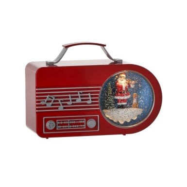 10'' LED BATTERY/TIMER USB VINTAGE RADIO WATER GLOBE
