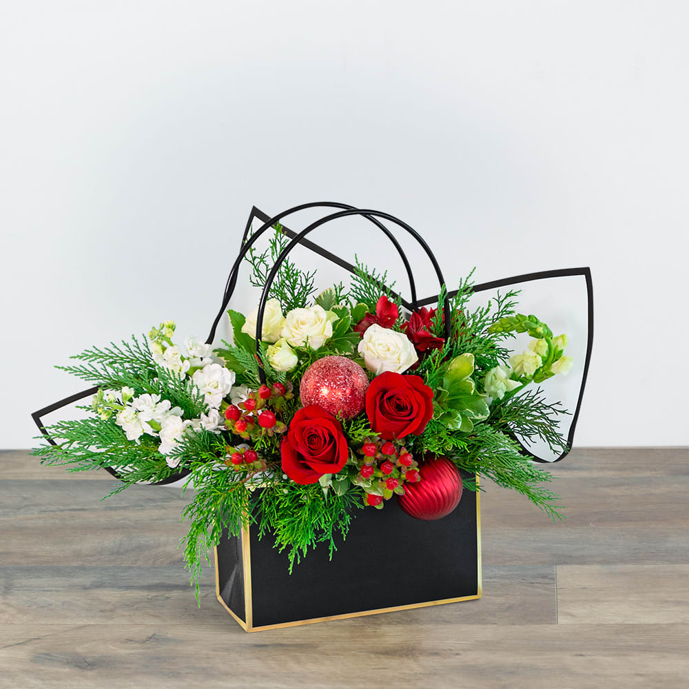 Jingle Bell Blooms Tote Flower Bouquet