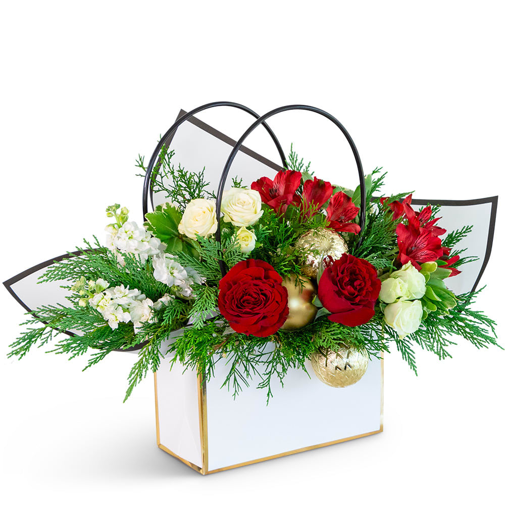 Holiday Cheer Tote Flower Bouquet