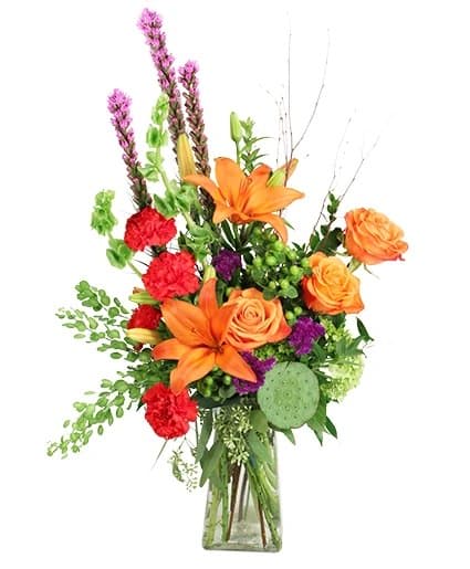Vibrant and Vivacious Vase of Flowers