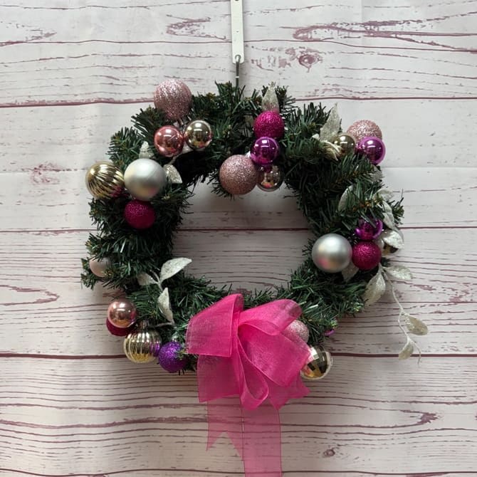 Festively Frosted Silk (Artificial) Wreath