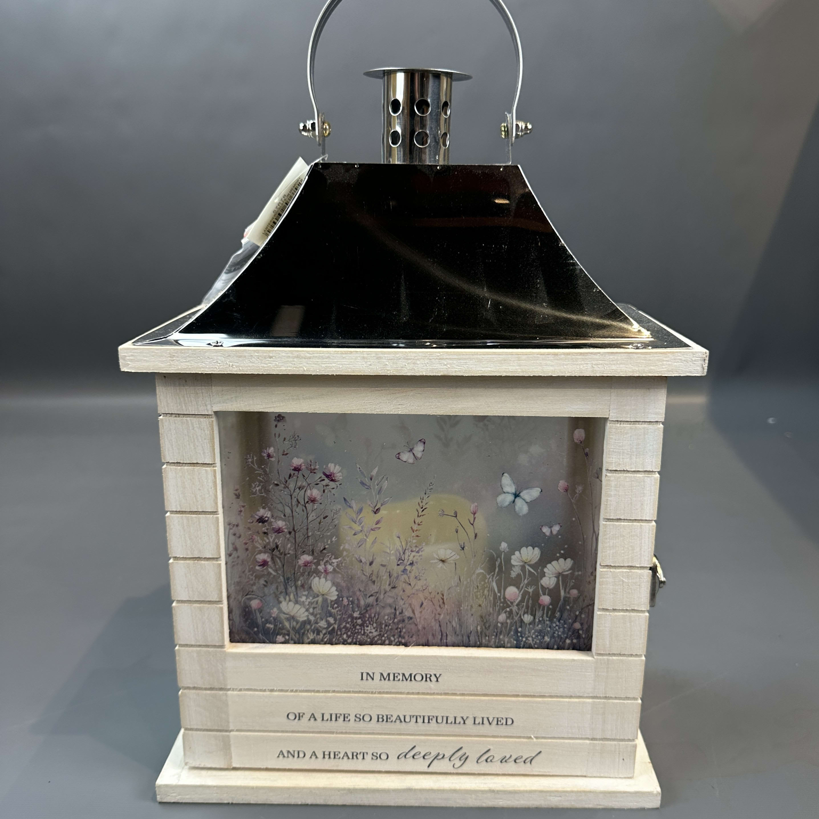 IN MEMORY OF SO DEEPLY LOVED LANTERN WITH CANDLE