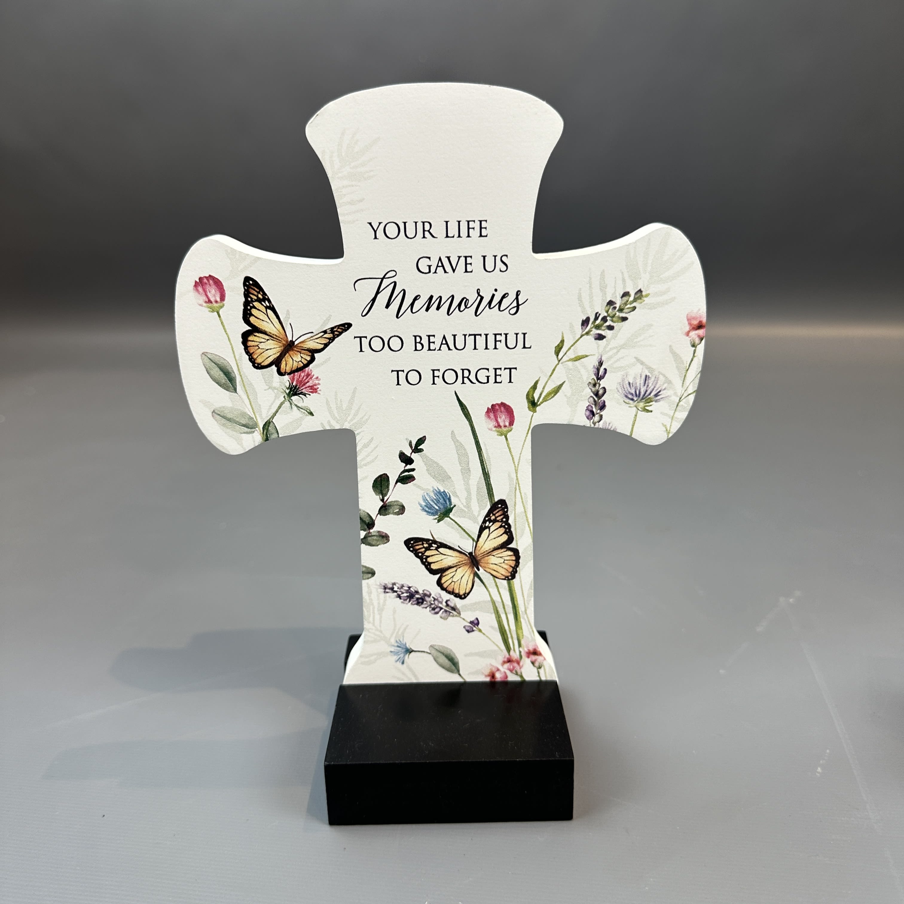 BEAUTIFUL MEMORIES CROSS WITH STAND OR SCREW-IN STAKE