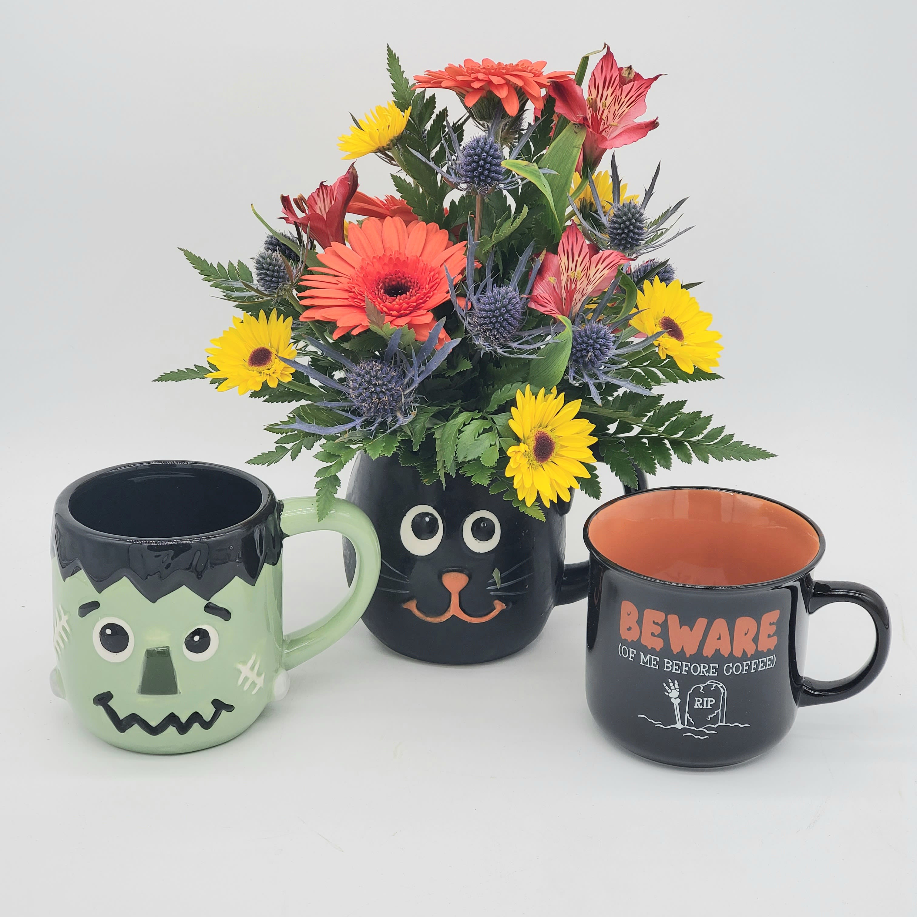 Halloween Mug Flowers Flower Bouquet