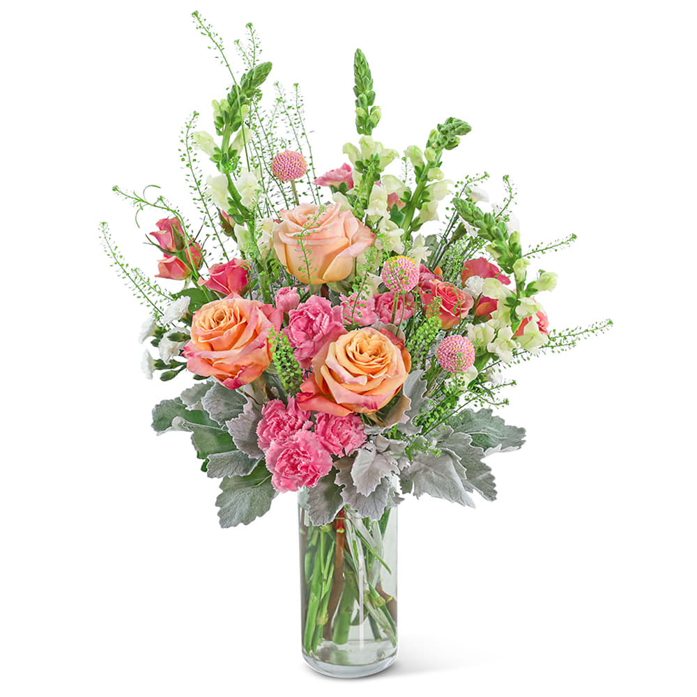 Rosy Coral Breeze Flower Bouquet