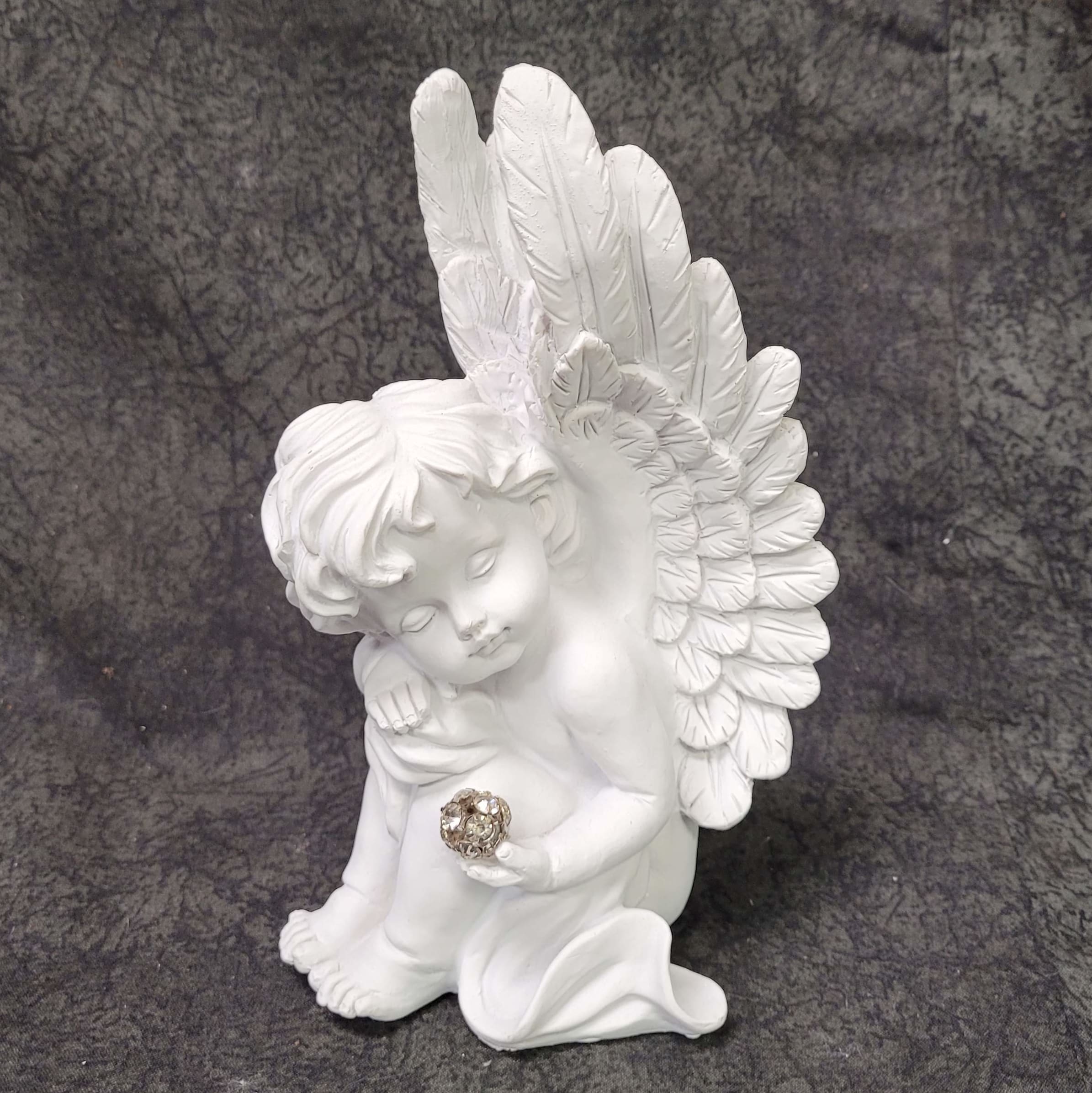 920525 - Large Angel Holding Jewel Flower Bouquet