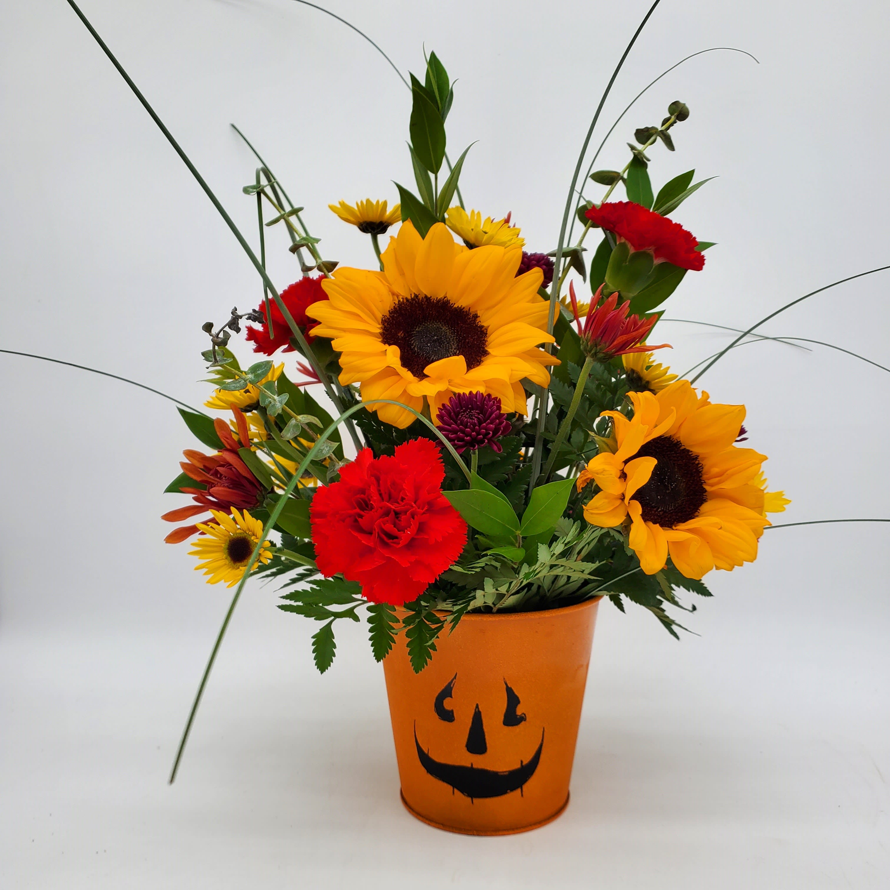 Pumpkin Tin Arrangement Flower Bouquet