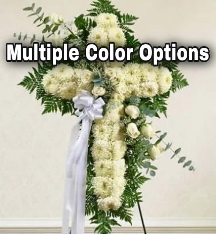 Peace & Love Standing Cross – White