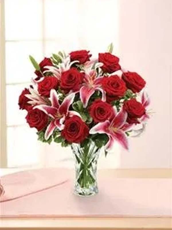 Love’s Incarnation Rose & Lily Bouquet