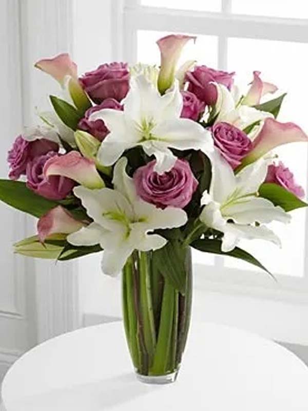 Elegance Abounds Rose & Lily Bouquet Flower Bouquet