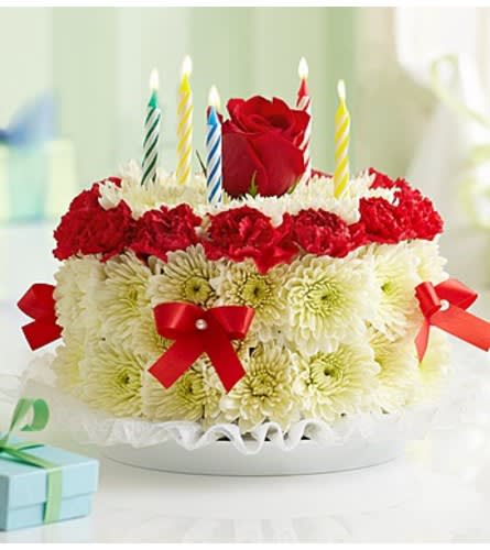 BIRTHDAY FLOWER CAKE BRIGHT