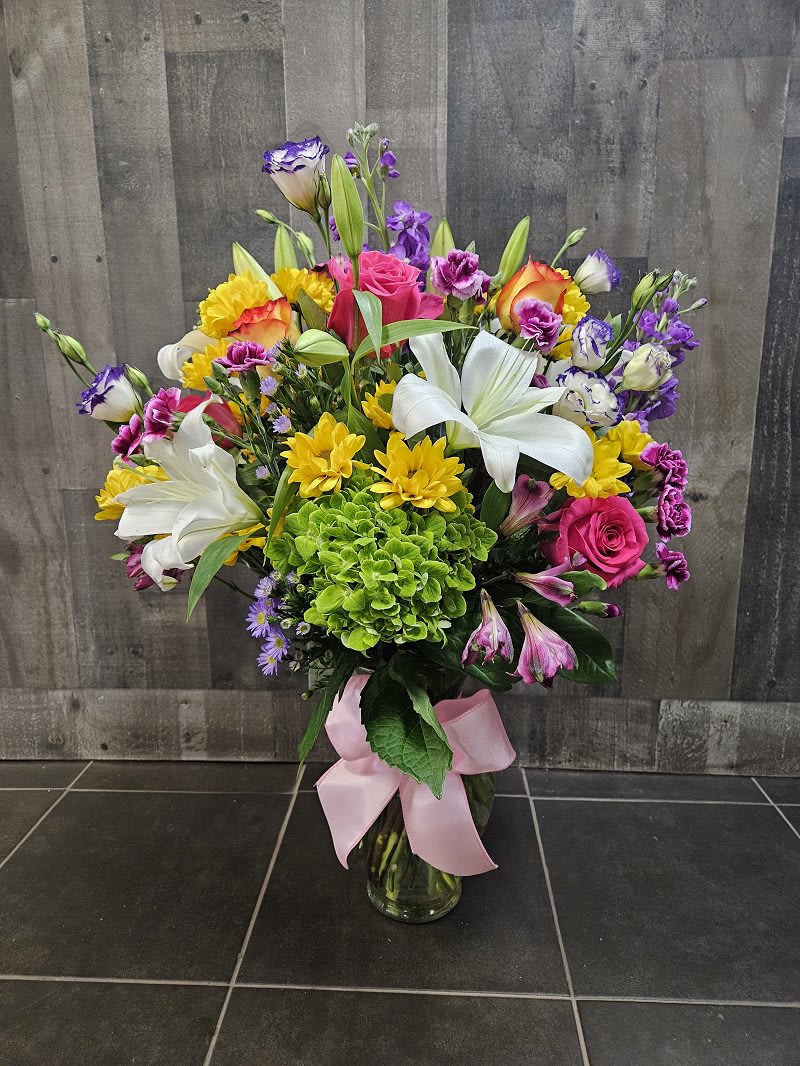 Cheerful Joy Flower Mix & Bow