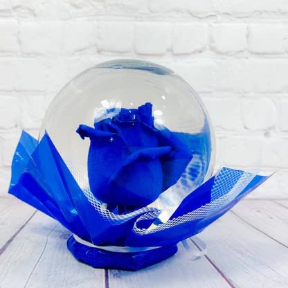 Blue Rose Globe Flower Bouquet
