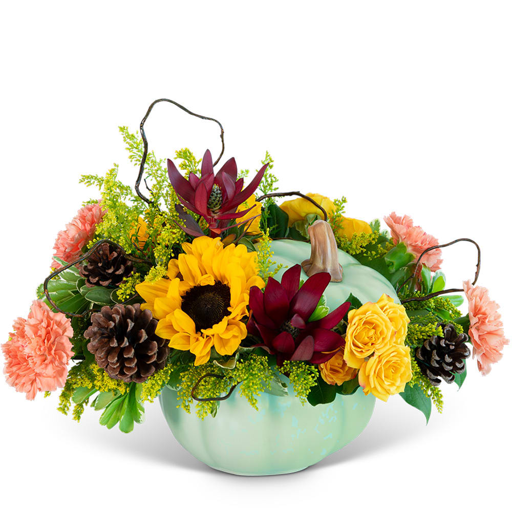 Sage Pumpkin Glow Flower Bouquet