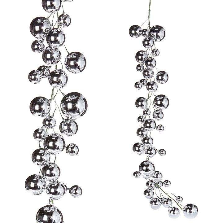 SHINY SILVER BALL ORNAMENT GARLAND