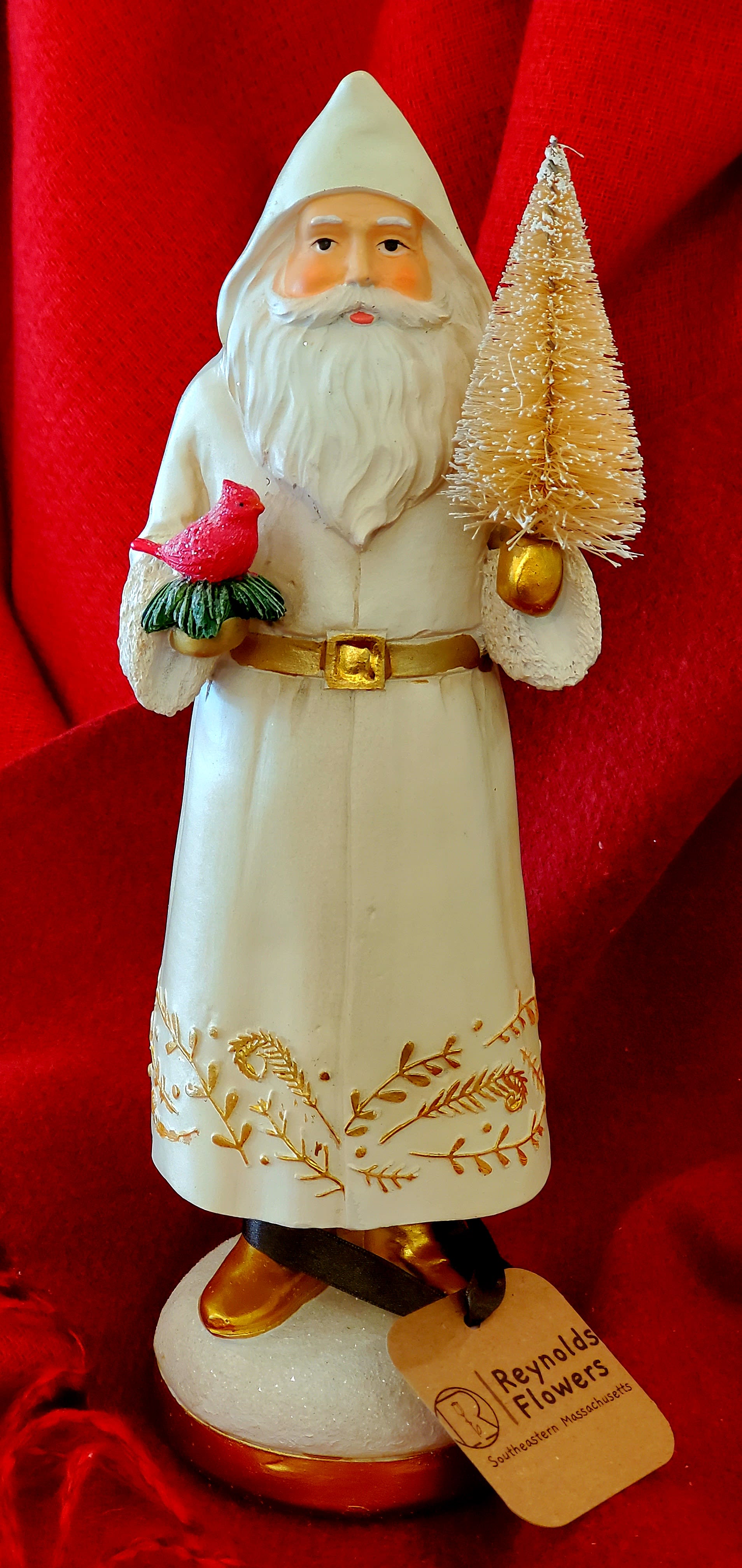 Santa with Cardinal and Tree, Medium