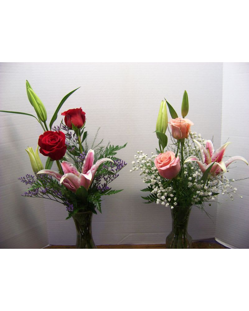 Rose & Lily vase Flower Bouquet