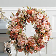 Peach Wreath Flower Bouquet
