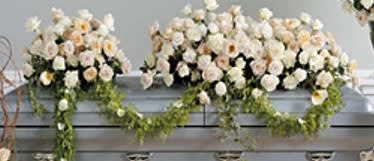 Two Piece Rose Casket Spray with Garland