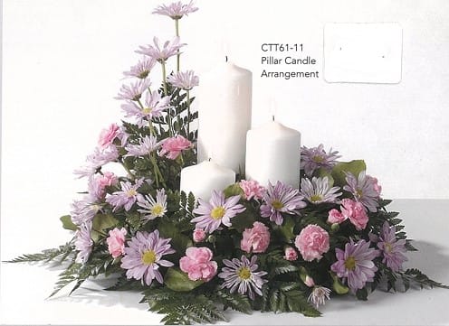 Pillar Candle Arrangement Flower Bouquet