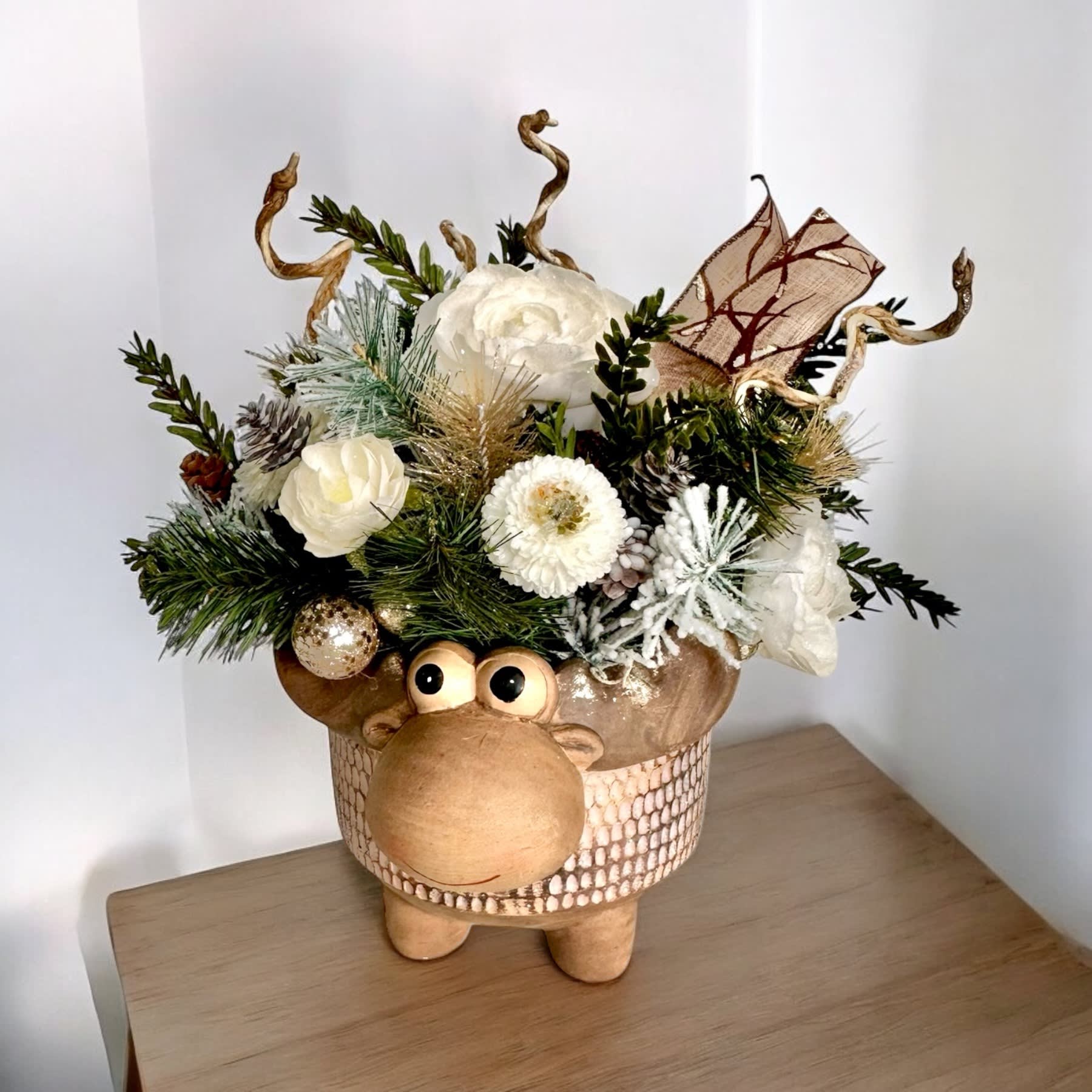 Moose-Tacular Winter Wonderland Silk Bouquet Flower Bouquet