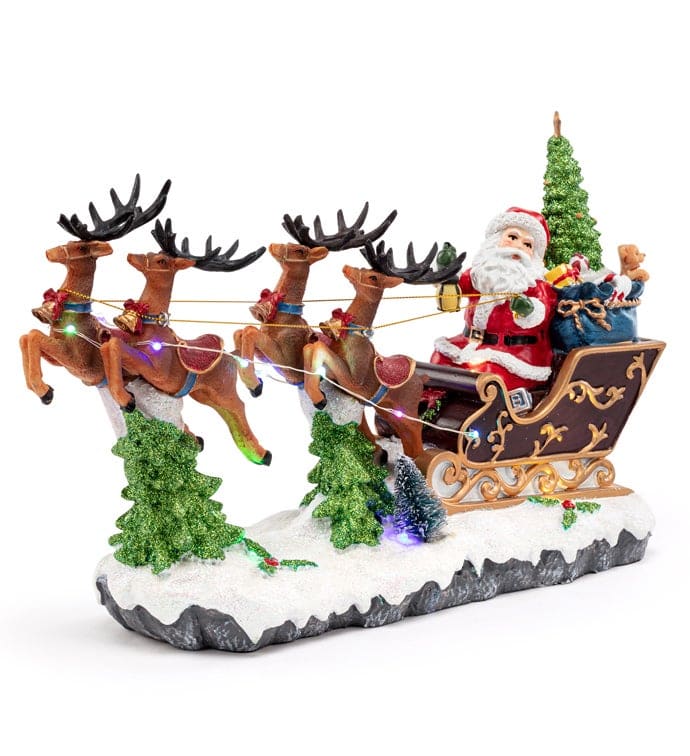 LED Santa Reindeer Sleigh