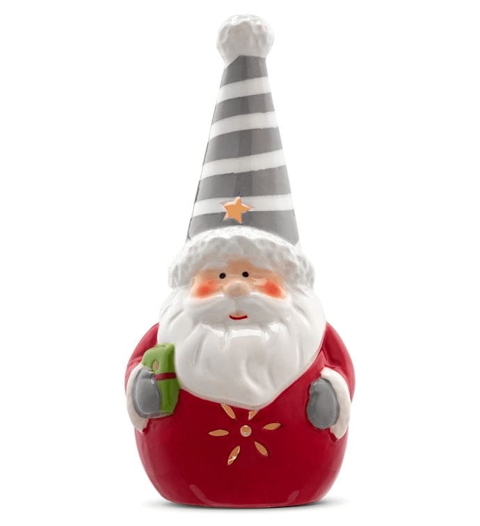 LED Santa with Striped Hat Flower Bouquet