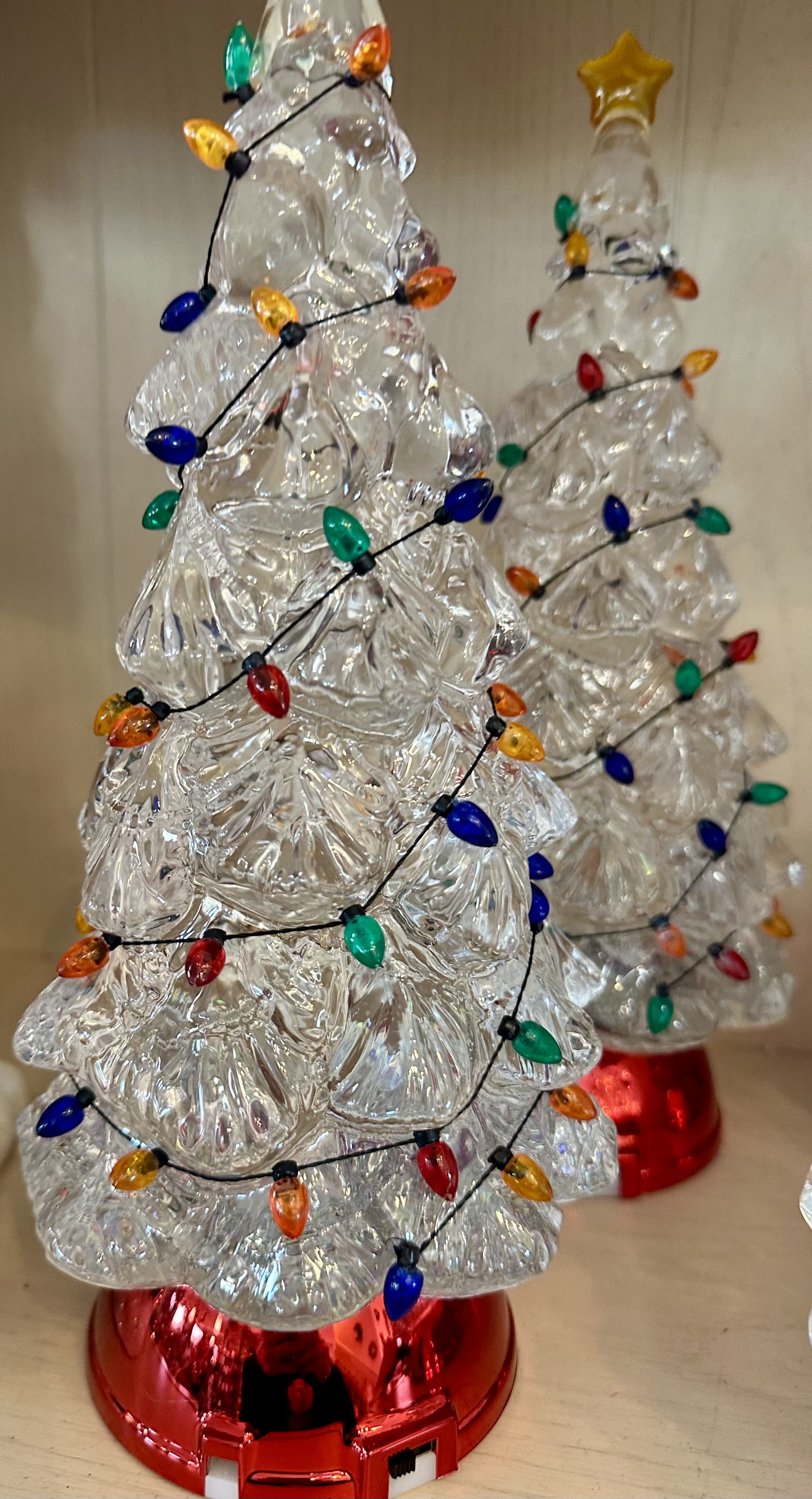 Lighted Christmas Table Top Tree Flower Bouquet