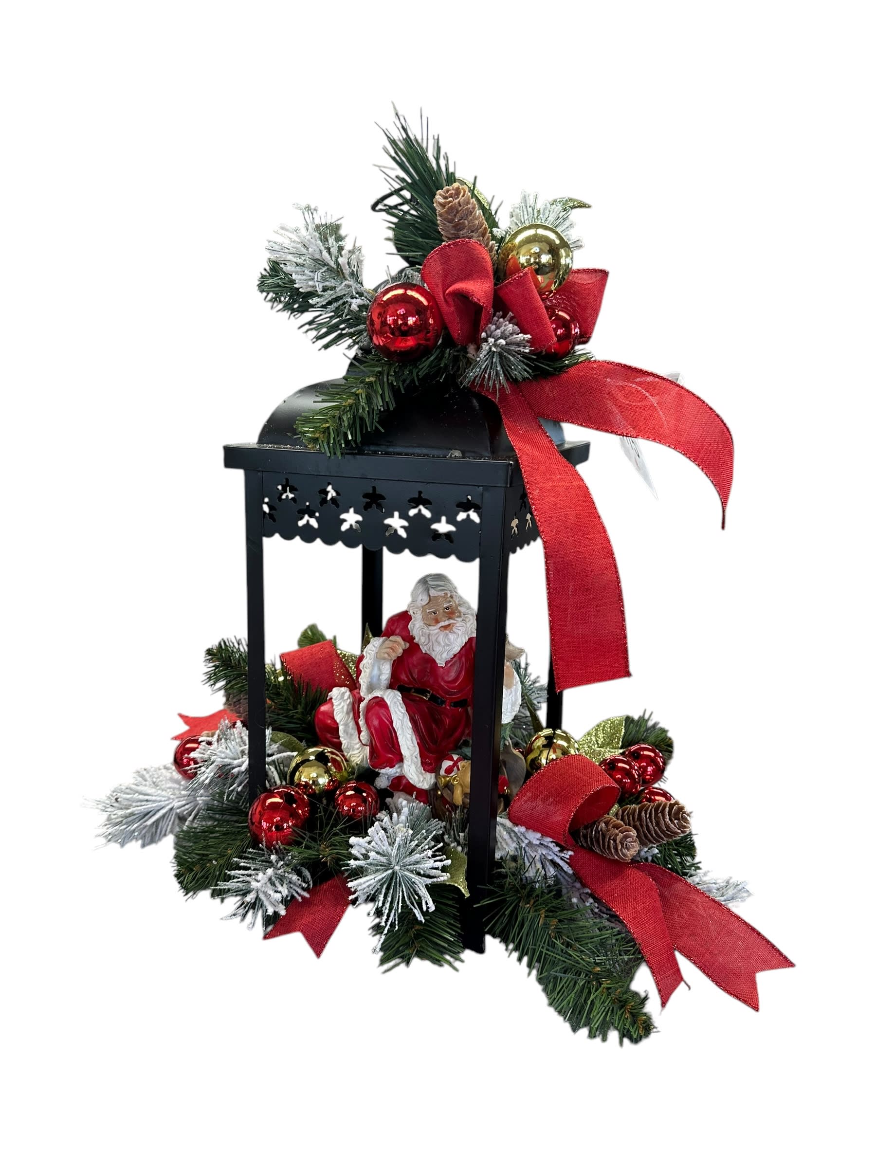 Santa with Silk Flowers Flower Bouquet