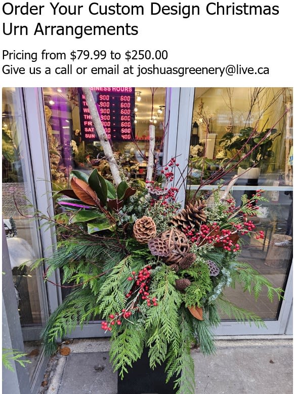 Customs Christmas Urn Arrangements