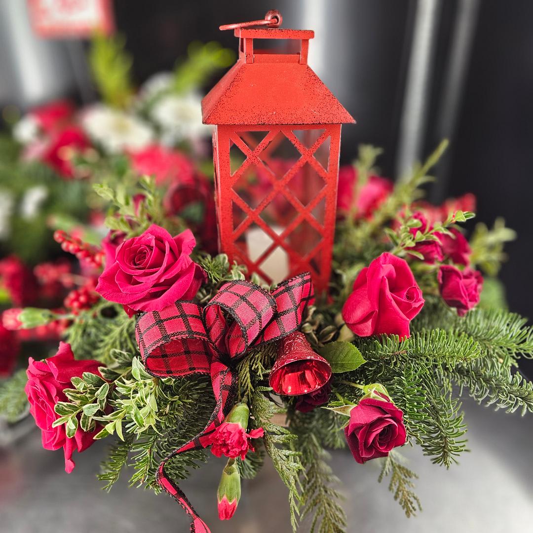 Lantern Centerpiece Flower Bouquet