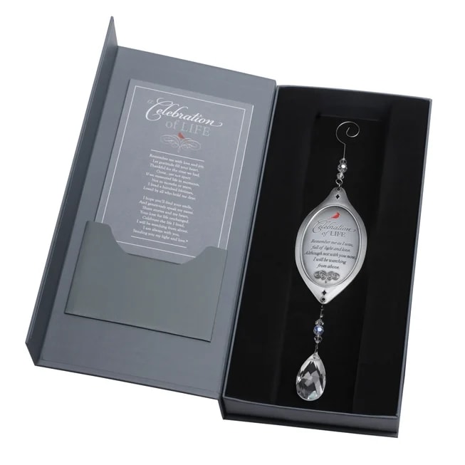 Celebration of Life Memorial Ornament with Crystal