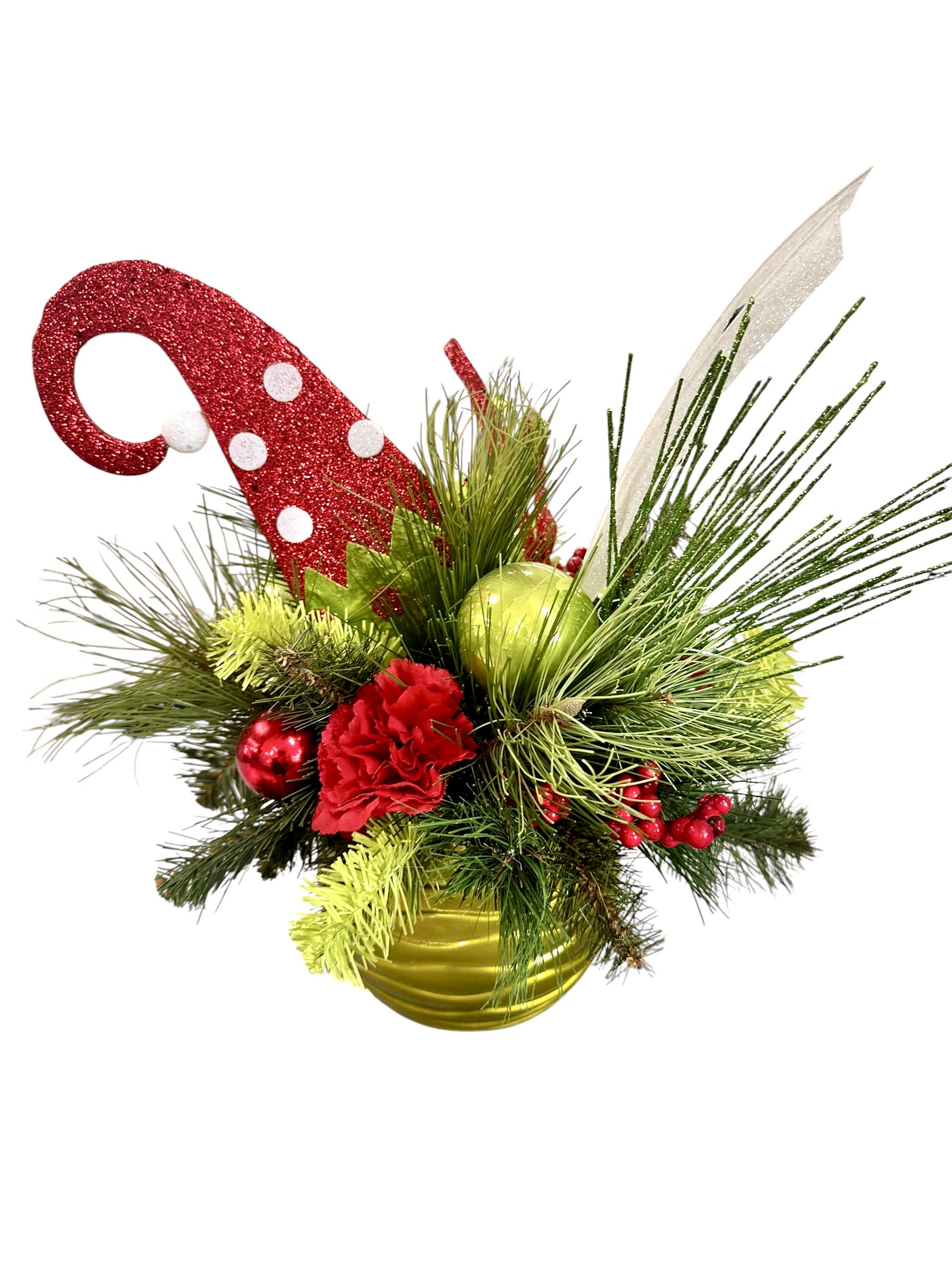 Jolly Elf Holiday Charm Centerpiece Flower Bouquet