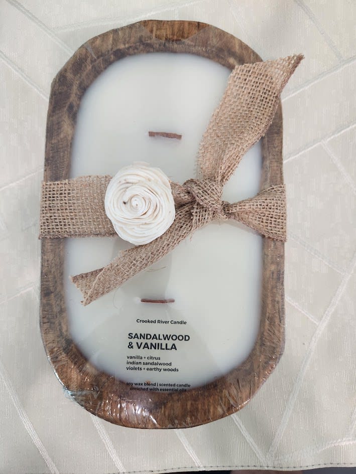 Dough Bowl Candle Flower Bouquet