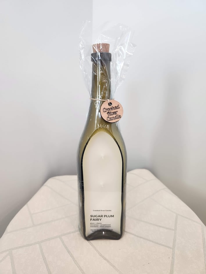 Wine Bottle Candle Flower Bouquet