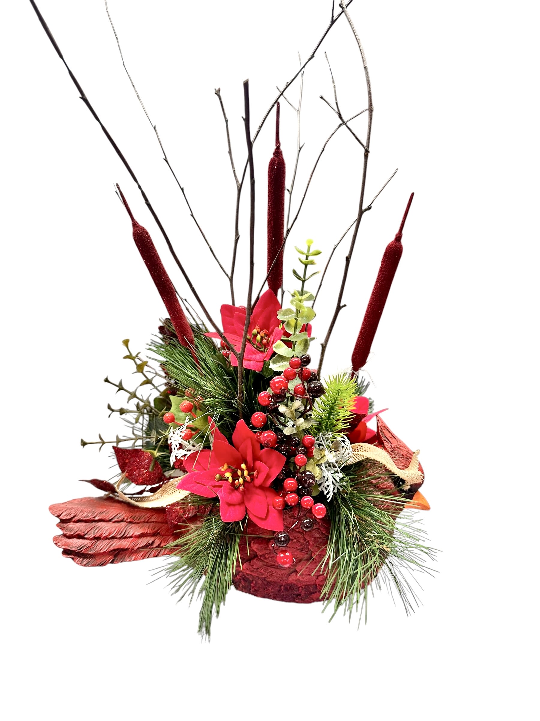 Rustic Cardinal Silk Bouquet Flower Bouquet