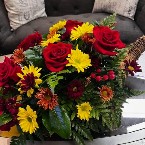 Cornucopia Centerpiece Flower Bouquet