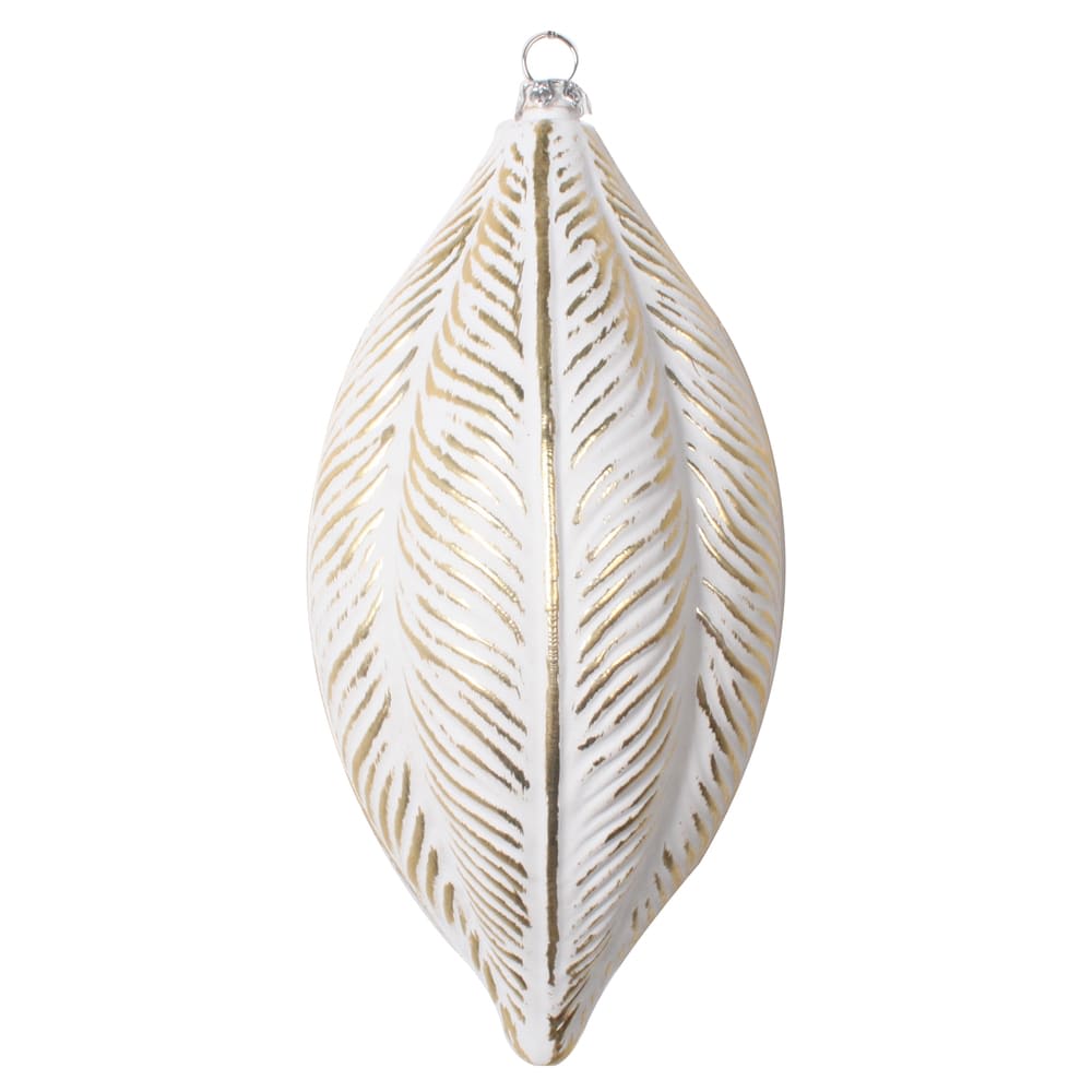 GOLD BRUSHED FEATHER ORNAMENT 6''