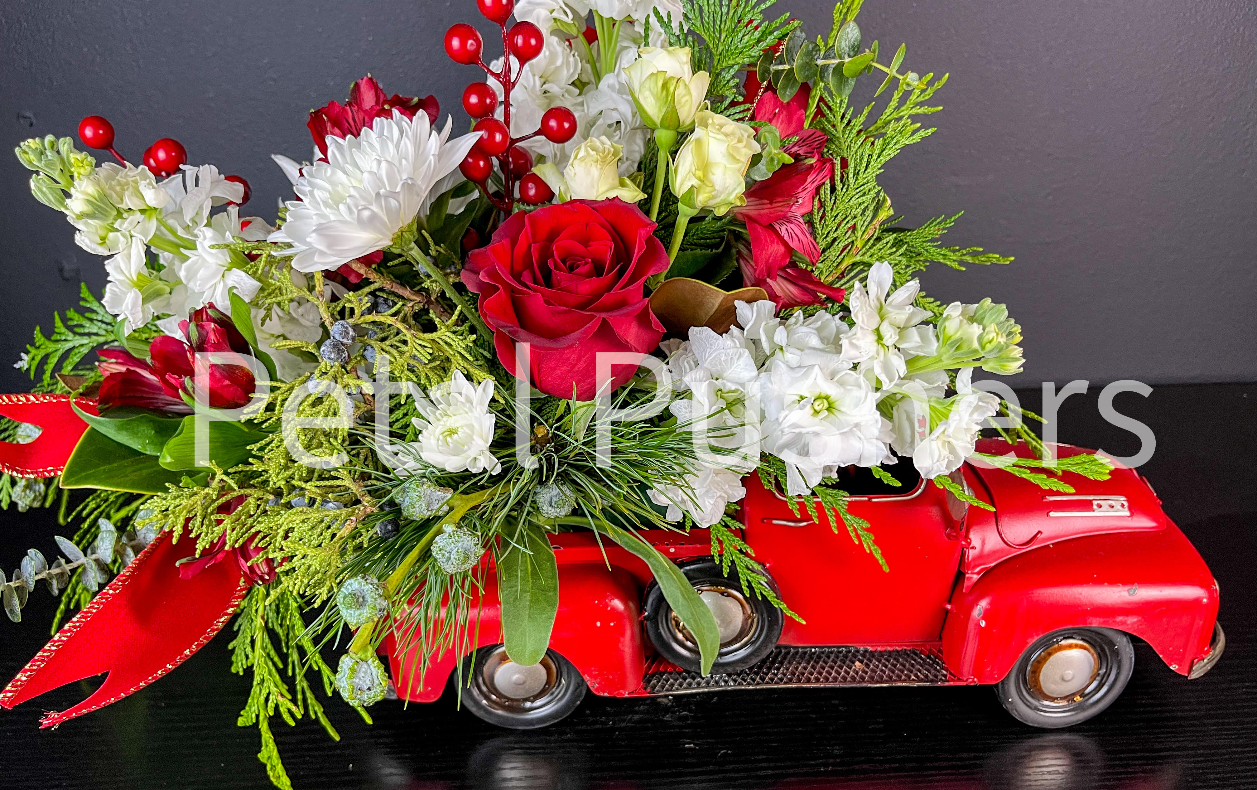 Big Red Truck Flower Bouquet
